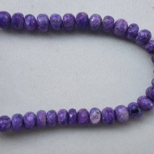 Shop Charoite Rondelle Beads! Bead Chaorite rondelle faceted 8 to 12mm 8" length each | Natural genuine rondelle Charoite beads for beading and jewelry making.  #jewelry #beads #beadedjewelry #diyjewelry #jewelrymaking #beadstore #beading #affiliate #ad