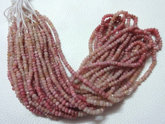 Beautifull Aaa 3 Mm Micro Rhodonite Shaded Faceted Rondelle Beads, 13 Inches Strand Length,super Quality Gems For Jewellery