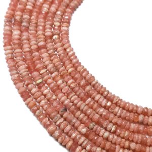 Shop Rhodochrosite Rondelle Beads! Beautifull AAA 4.5 to 5 mm micro rhodochrosite shaded rondelle beads, 13 inches Strand Length,Super Quality gems for Jewellery | Natural genuine rondelle Rhodochrosite beads for beading and jewelry making.  #jewelry #beads #beadedjewelry #diyjewelry #jewelrymaking #beadstore #beading #affiliate #ad