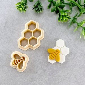 Shop Polymer Clay Cutters & Jewelry Making Tools! Bee and Honeycomb Spring Clay Cutter Set, Embossing Polymer Clay Cutter, Cookie & Fondant Cutter, Clay Cutter Set of 2 | Shop jewelry making and beading supplies, tools & findings for DIY jewelry making and crafts. #jewelrymaking #diyjewelry #jewelrycrafts #jewelrysupplies #beading #affiliate #ad