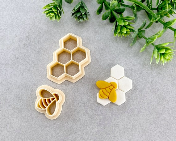 Bee And Honeycomb Clay Cutter Set, Embossing Spring Jewelry Making Tools
