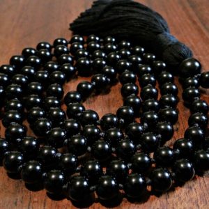 Shop Obsidian Necklaces! Black Obsidian Necklace Protection Mala Beads Necklace with Cotton Tassel for the Root Chakra, Grounding Black Beaded Vegan Tassel 108 Mala | Natural genuine Obsidian necklaces. Buy crystal jewelry, handmade handcrafted artisan jewelry for women.  Unique handmade gift ideas. #jewelry #beadednecklaces #beadedjewelry #gift #shopping #handmadejewelry #fashion #style #product #necklaces #affiliate #ad