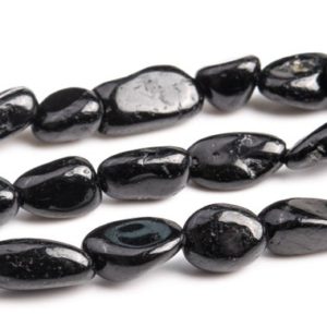 Shop Black Tourmaline Beads! 7-9MM Black Tourmaline Beads Pebble Nugget Grade AA Genuine Natural Gemstone Beads 15.5"/7.5" Bulk Lot Options (108451) | Natural genuine beads Black Tourmaline beads for beading and jewelry making.  #jewelry #beads #beadedjewelry #diyjewelry #jewelrymaking #beadstore #beading #affiliate #ad