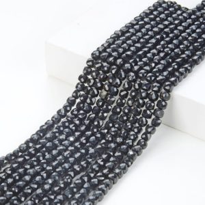 Shop Black Tourmaline Faceted Beads! 4MM Black Tourmaline Gemstone Grade AAA Micro Faceted Square Cube Loose Beads (P19) | Natural genuine faceted Black Tourmaline beads for beading and jewelry making.  #jewelry #beads #beadedjewelry #diyjewelry #jewelrymaking #beadstore #beading #affiliate #ad