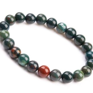 Shop Bloodstone Bracelets! Genuine Natural Blood Stone Gemstone Beads 8MM Dark Green Round AAA Quality Bracelet (106658h-1353) | Natural genuine Bloodstone bracelets. Buy crystal jewelry, handmade handcrafted artisan jewelry for women.  Unique handmade gift ideas. #jewelry #beadedbracelets #beadedjewelry #gift #shopping #handmadejewelry #fashion #style #product #bracelets #affiliate #ad