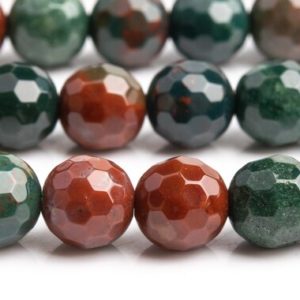 Shop Bloodstone Faceted Beads! Genuine Natural Blood Stone Gemstone Beads 6MM Dark Green Micro Faceted Round AAA Quality Loose Beads (103915) | Natural genuine faceted Bloodstone beads for beading and jewelry making.  #jewelry #beads #beadedjewelry #diyjewelry #jewelrymaking #beadstore #beading #affiliate #ad
