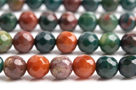 Genuine Natural Blood Stone Gemstone Beads 4mm Dark Green Faceted Round Aaa Quality Loose Beads (103914)