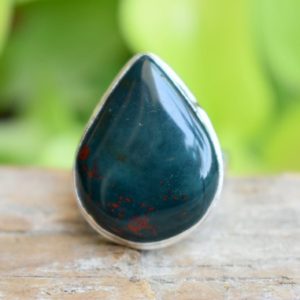 Shop Bloodstone Rings! Bloodstone ring, Statement ring, 925 sterling silver, Bloodstone gemstone silver ring, women jewellery gift #B725 | Natural genuine Bloodstone rings, simple unique handcrafted gemstone rings. #rings #jewelry #shopping #gift #handmade #fashion #style #affiliate #ad