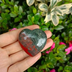 Bloodstone Heart Puffy Large 40mm (1.5") | Natural genuine stones & crystals in various shapes & sizes. Buy raw cut, tumbled, or polished gemstones for making jewelry or crystal healing energy vibration raising reiki stones. #crystals #gemstones #crystalhealing #crystalsandgemstones #energyhealing #affiliate #ad