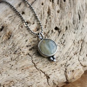 Blue Calcite Sweetheart Necklace – Unique Silversmith Pendant – Calcite Pendant – .925 Sterling Silver | Natural genuine Blue Calcite jewelry. Buy crystal jewelry, handmade handcrafted artisan jewelry for women.  Unique handmade gift ideas. #jewelry #beadedjewelry #beadedjewelry #gift #shopping #handmadejewelry #fashion #style #product #jewelry #affiliate #ad