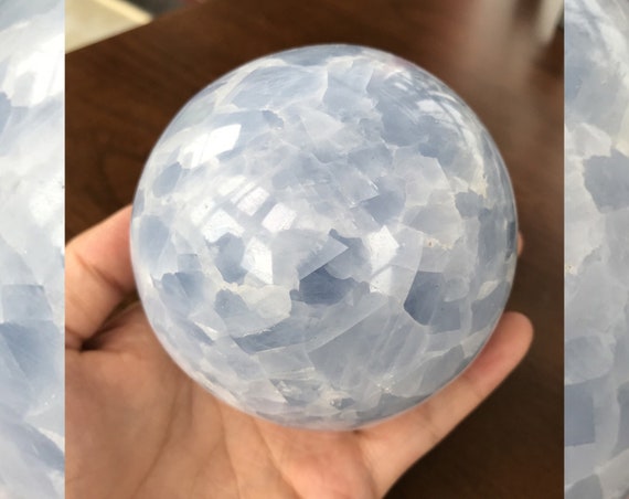 Blue Calcite Large Sphere 3.14" (80mm)