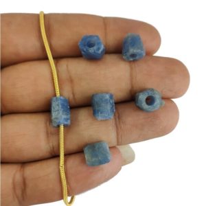 Shop Sapphire Beads! Blue Sapphire Raw Nugget Drill Beads – 3mm Center Drilled September Birthstone Beads – Bracelet Making Beads – Selling Per Piece | Natural genuine beads Sapphire beads for beading and jewelry making.  #jewelry #beads #beadedjewelry #diyjewelry #jewelrymaking #beadstore #beading #affiliate #ad