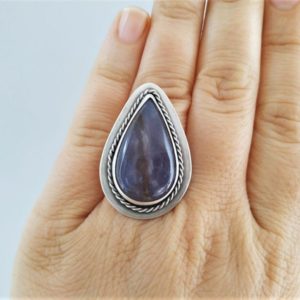 Shop Calcite Rings! Calcite Gemstone Size 7 Ring, Sterling Silver Totally Handmade Boho Ring, Cancer Birthstone, Healing Crystals, Spiritual Large Gemstone Ring | Natural genuine Calcite rings, simple unique handcrafted gemstone rings. #rings #jewelry #shopping #gift #handmade #fashion #style #affiliate #ad
