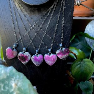 Cobalto Calcite Necklace, Heart Necklace, Boho Necklace, Valentines Jewelry, Pink Stone Necklace | Natural genuine Calcite necklaces. Buy crystal jewelry, handmade handcrafted artisan jewelry for women.  Unique handmade gift ideas. #jewelry #beadednecklaces #beadedjewelry #gift #shopping #handmadejewelry #fashion #style #product #necklaces #affiliate #ad