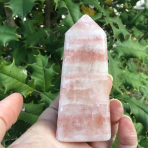 Shop Calcite Points & Wands! ROSE CALCITE Tower – Crystal Towers, Crystal Points, Crystal Obelisks 3.5” | Natural genuine stones & crystals in various shapes & sizes. Buy raw cut, tumbled, or polished gemstones for making jewelry or crystal healing energy vibration raising reiki stones. #crystals #gemstones #crystalhealing #crystalsandgemstones #energyhealing #affiliate #ad