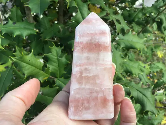 Rose Calcite Tower - Crystal Towers, Crystal Points, Crystal Obelisks 3.5”