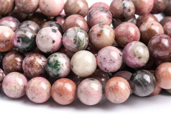 Genuine Natural Cobaltoan Calcite Gemstone Beads 8-9mm Brown Pink Round A Quality Loose Beads (118371)