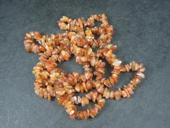 Carnelian Chip Beads 34 Inch Strand 5-10mm
