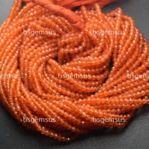 Shop Carnelian Faceted Beads! 13 Inches Strand,Finest Quality,Natural Carnelian Micro Faceted Rondelles,Size. 2.80mm | Natural genuine faceted Carnelian beads for beading and jewelry making.  #jewelry #beads #beadedjewelry #diyjewelry #jewelrymaking #beadstore #beading #affiliate #ad