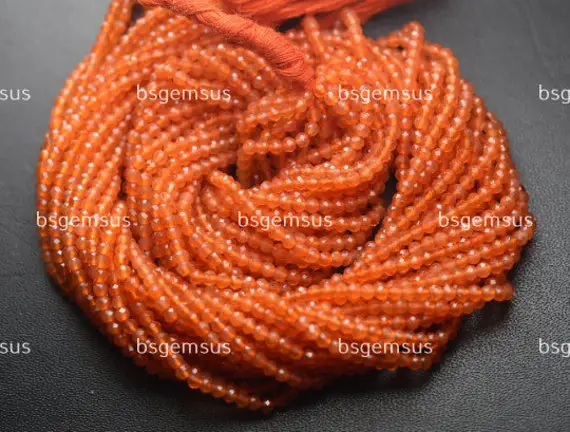 13 Inches Strand,finest Quality,natural Carnelian Micro Faceted Rondelles,size. 2.80mm
