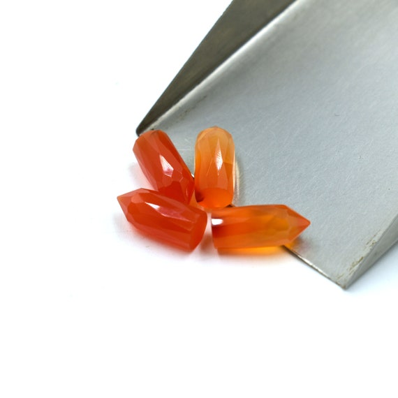 Carnelian Gemstone Standing Pillar For Jewelry, Crystal One Side Point Pencil Shape Gemstone, 5x13 To 7x20 Mm Small Healing Point