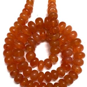 Shop Carnelian Rondelle Beads! Carnelian Smooth Rondelle Beads 8-11 MM Natural Carnelian Gemstone Beads 18”Carnelian Smooth Beads Beautiful Orange Carnelian Rondelle Bead | Natural genuine rondelle Carnelian beads for beading and jewelry making.  #jewelry #beads #beadedjewelry #diyjewelry #jewelrymaking #beadstore #beading #affiliate #ad