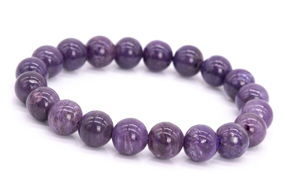 19 Pcs - 10mm Charoite Bracelet Grade Aa+ Genuine Natural Deep Purple Round Gemstone Beads (115261)