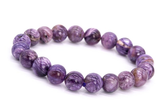 20 Pcs - 10mm Charoite Bracelet Grade A Genuine Natural Purple Round Gemstone Beads (115308)