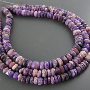 Shop Charoite Beads! Charoite Matte Polished Smooth Roundel Beads/Handmade Loose Stone/Wholesale Price/New Arrival/12Inches Strand/B15 | Natural genuine beads Charoite beads for beading and jewelry making.  #jewelry #beads #beadedjewelry #diyjewelry #jewelrymaking #beadstore #beading #affiliate #ad