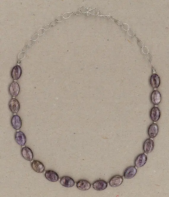 Charoite And Sterling Silver Necklace Handmade By Chris Hay