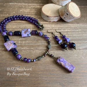 Shop Charoite Necklaces! Charoite necklace purple amethyst necklace set gemstone fluorite boho Set necklace handmade beaded bronze gift unique hippie jewelry women | Natural genuine Charoite necklaces. Buy crystal jewelry, handmade handcrafted artisan jewelry for women.  Unique handmade gift ideas. #jewelry #beadednecklaces #beadedjewelry #gift #shopping #handmadejewelry #fashion #style #product #necklaces #affiliate #ad
