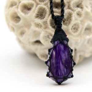 Lavender Purple Charoite Necklace for Women, Spiritual Gift, Rare Stone Jewelry, Healing Gemstone Pendant | Natural genuine Array jewelry. Buy crystal jewelry, handmade handcrafted artisan jewelry for women.  Unique handmade gift ideas. #jewelry #beadedjewelry #beadedjewelry #gift #shopping #handmadejewelry #fashion #style #product #jewelry #affiliate #ad