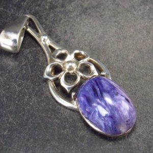 Shop Charoite Pendants! Rare High-Quality Charoite Pendant In SS  From Russia – 1.9" | Natural genuine Charoite pendants. Buy crystal jewelry, handmade handcrafted artisan jewelry for women.  Unique handmade gift ideas. #jewelry #beadedpendants #beadedjewelry #gift #shopping #handmadejewelry #fashion #style #product #pendants #affiliate #ad