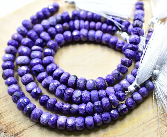 Charoite Rondelle Shape Faceted Beads 7x10.mm Approx 8"inches Natural Top Quality Wholesaler Price.