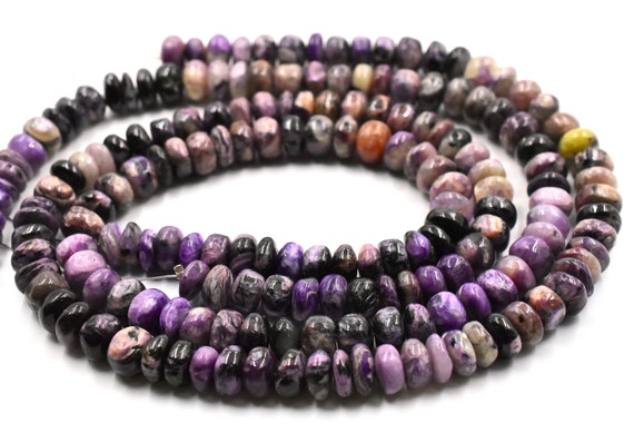 Charoite Rondelle Shape Smooth Beads 4x5.mm Approx 8"inches Natural Top Quality Wholesaler Price.