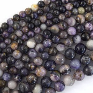 Shop Charoite Beads! Natural Chinese Purple Charoite Round Beads Gemstone 15.5" Strand 6mm 8mm 10mm | Natural genuine beads Charoite beads for beading and jewelry making.  #jewelry #beads #beadedjewelry #diyjewelry #jewelrymaking #beadstore #beading #affiliate #ad