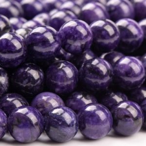 Shop Charoite Round Beads! Treated Charoite Gemstone Beads 6MM Deep Purple Round A Quality Loose Beads (106267) | Natural genuine round Charoite beads for beading and jewelry making.  #jewelry #beads #beadedjewelry #diyjewelry #jewelrymaking #beadstore #beading #affiliate #ad