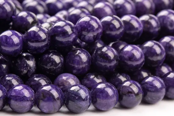 Treated Charoite Gemstone Beads 6mm Deep Purple Round A Quality Loose Beads (106267)