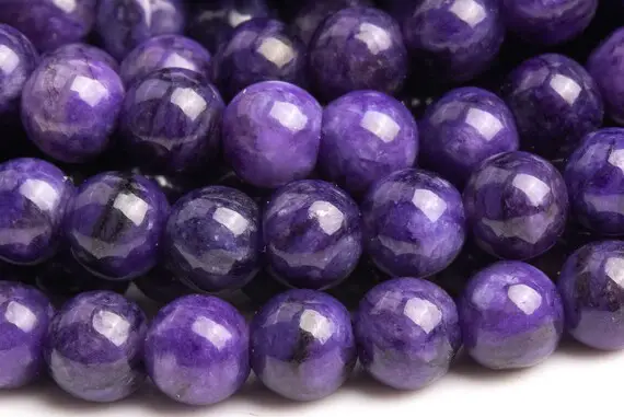 Treated Charoite Gemstone Beads 4mm Deep Purple Round A Quality Loose Beads (107073)