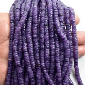 Shop Charoite Rondelle Beads! Charoite Tyre Shape Smooth Beads Wheel Beads Size 6X7 MM 16"Inches Natural Charoite Gemstone Wholesale Price | Natural genuine rondelle Charoite beads for beading and jewelry making.  #jewelry #beads #beadedjewelry #diyjewelry #jewelrymaking #beadstore #beading #affiliate #ad