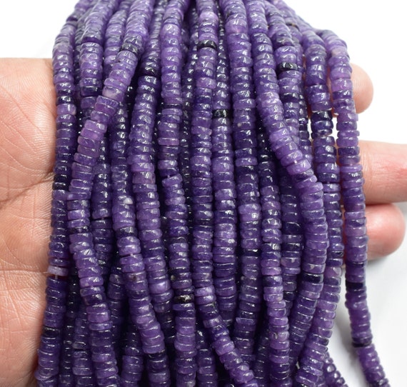 Charoite Tyre Shape Smooth Beads Wheel Beads Size 6x7 Mm 16"inches Natural Charoite Gemstone Wholesale Price
