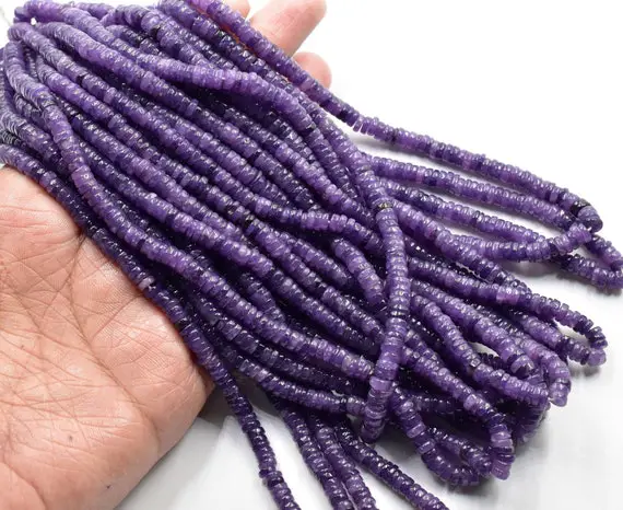 Charoite Tyre Shape Smooth Beads Wheel Beads Size 5 Mm 16"inches Natural Charoite Gemstone Wholesale Price