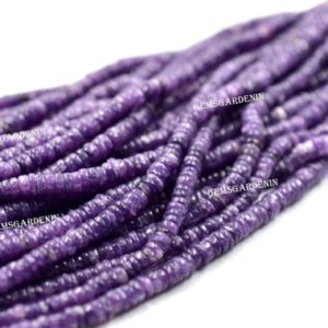 Shop Charoite Rondelle Beads! Charoite Tyre Shape Smooth Wheel Beads 6×7.MM Approx Top Quality 16" Inches Wholesaler Price. | Natural genuine rondelle Charoite beads for beading and jewelry making.  #jewelry #beads #beadedjewelry #diyjewelry #jewelrymaking #beadstore #beading #affiliate #ad