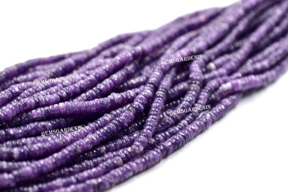Charoite Tyre Shape Smooth Wheel Beads 6x7.mm Approx Top Quality 16" Inches Wholesaler Price.