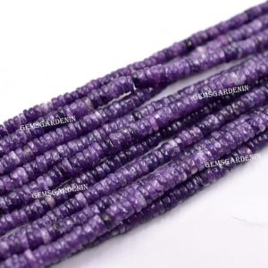 Shop Charoite Rondelle Beads! Charoite Tyre Shape Smooth Wheel Beads 5.MM Approx Top Quality 16" Inches Wholesaler Price. | Natural genuine rondelle Charoite beads for beading and jewelry making.  #jewelry #beads #beadedjewelry #diyjewelry #jewelrymaking #beadstore #beading #affiliate #ad