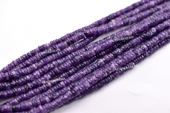 Charoite Tyre Shape Smooth Wheel Beads 5.mm Approx Top Quality 16" Inches Wholesaler Price.