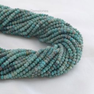 Shop Chrysocolla Beads! Chrysocolla Beads Rondelle Semiprecious Wholesale Gemstone Beads A+ Grade, 3-4 mm, 35 cm Strand | Natural genuine beads Chrysocolla beads for beading and jewelry making.  #jewelry #beads #beadedjewelry #diyjewelry #jewelrymaking #beadstore #beading #affiliate #ad