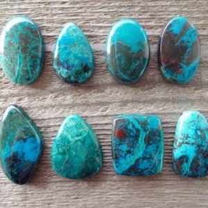 Shop Chrysocolla Cabochons! Blue Chrysocolla cabochon | Natural genuine stones & crystals in various shapes & sizes. Buy raw cut, tumbled, or polished gemstones for making jewelry or crystal healing energy vibration raising reiki stones. #crystals #gemstones #crystalhealing #crystalsandgemstones #energyhealing #affiliate #ad