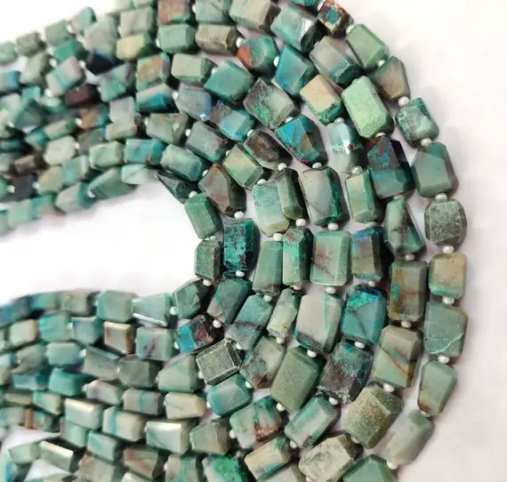 Chrysocolla Faceted Nuggets Beads 15" Natural Chrysocolla Nuggets, Aaa Chrysocolla Gemstone