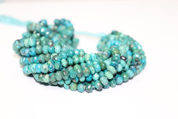 Chrysocolla Faceted Rondelle Beads    Chrysocolla  Beads    Chrysocolla Rondelle Beads   Chrysocolla Beads Strand